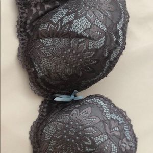 Gray & baby blue lace Victoria’s Secret bra